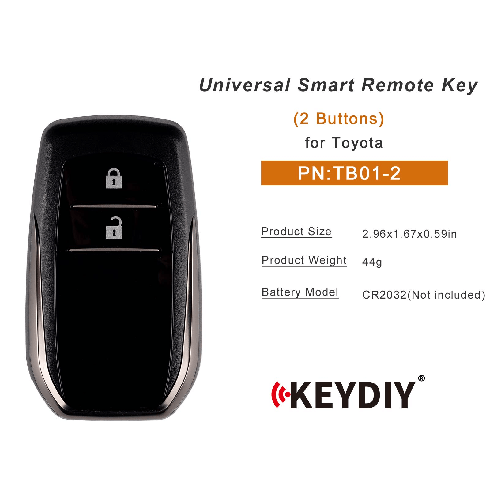 KEYDIY KD TB01-2 Smart Remote Key for Toyota Type 2 Buttons