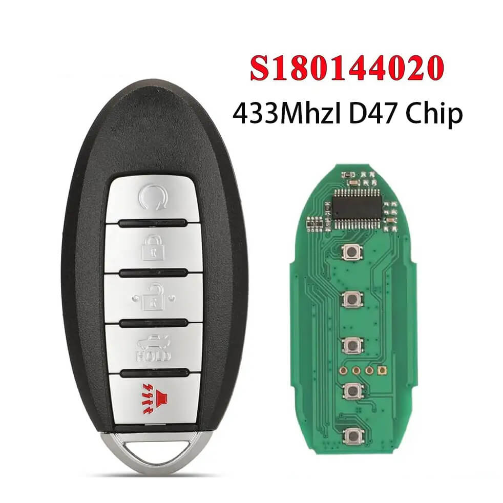 5 Button Remote Key ID47 Chip 434MHz S180144020 For Nissan(Without Groove)