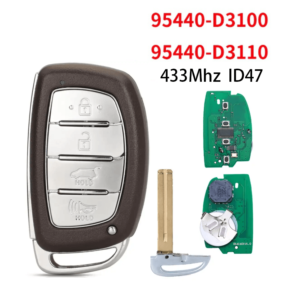 Smart Remote Car Key, 433MHz ID47 Chip, 95440-D3100 / 95440-D3110 For Hyundai