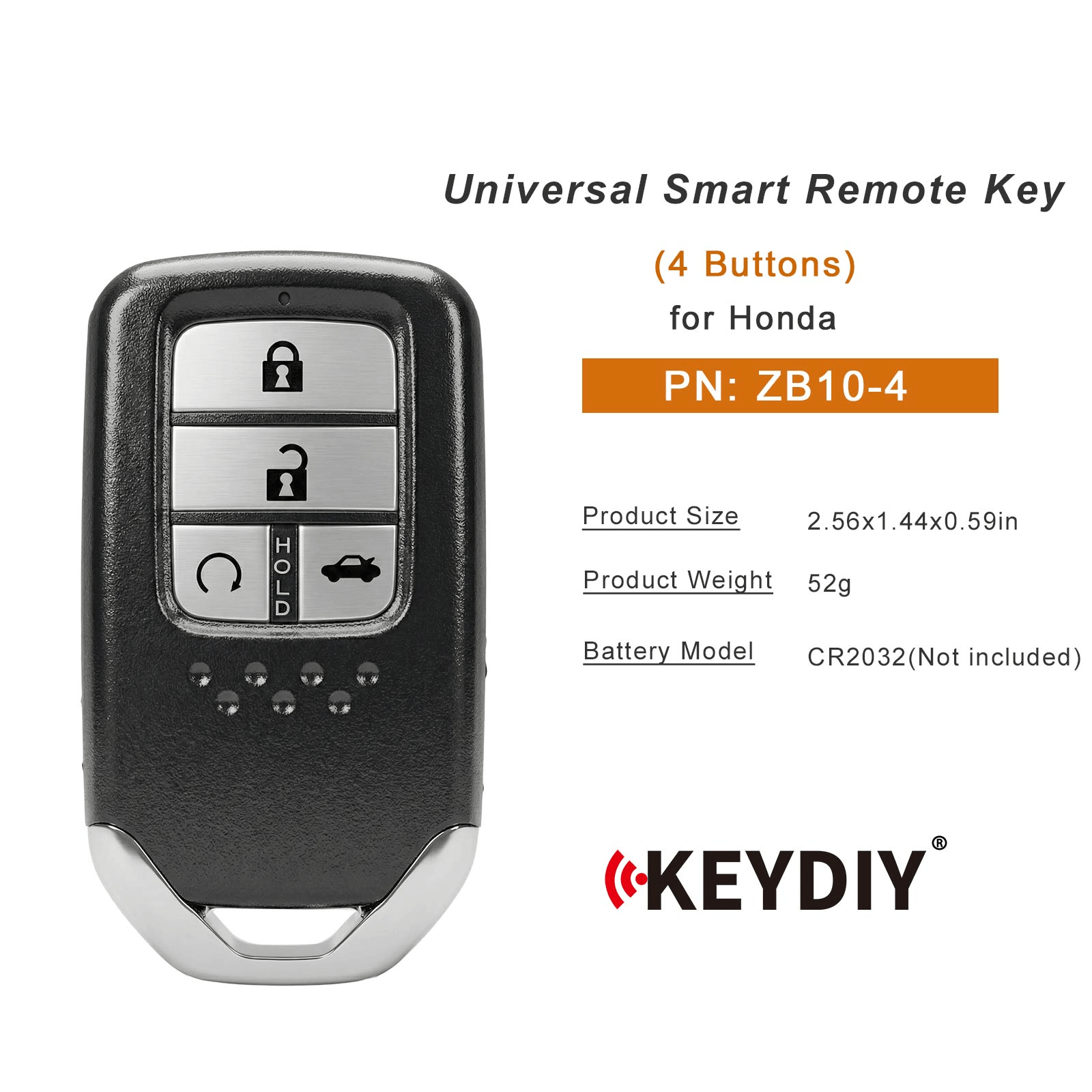 KEYDIY KD ZB10-4 Smart Remote Key (Start) for Honda Type 4 Buttons