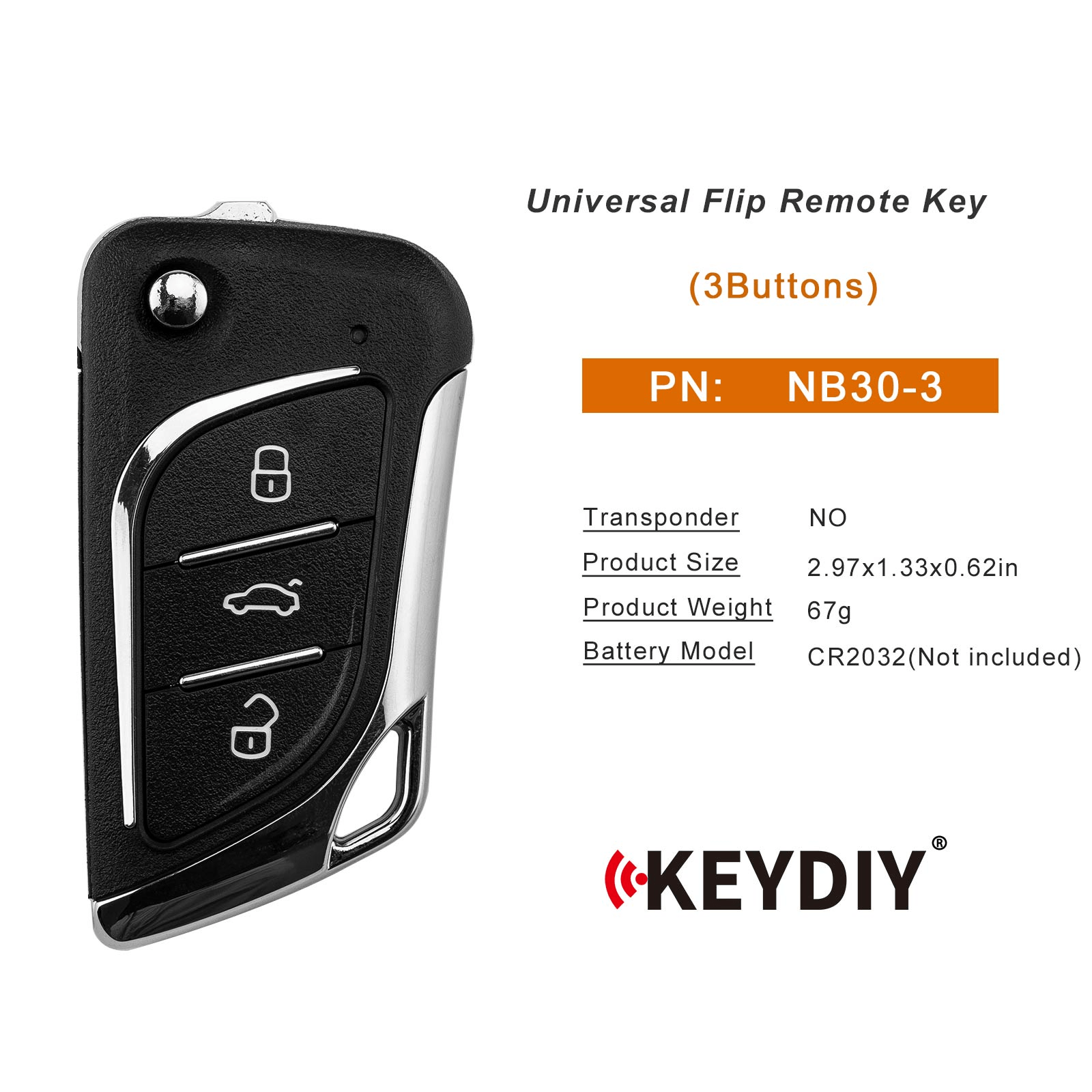 KEYDIY KD NB30-3 Flip Remote Key 3 Buttons