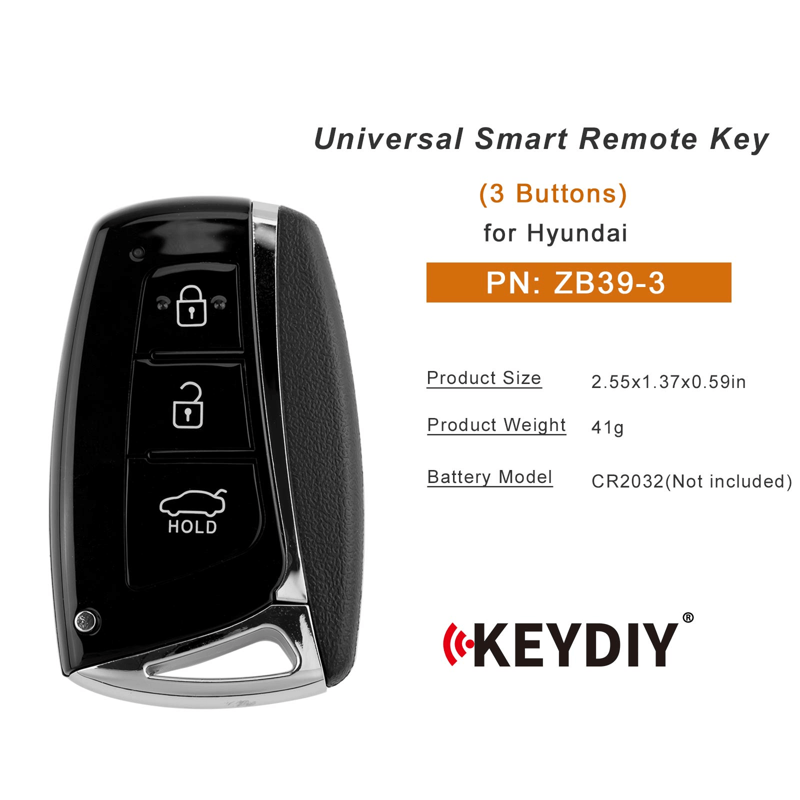 KEYDIY KD ZB39-3 Smart Remote Key for Hyundai Type 3 Buttons