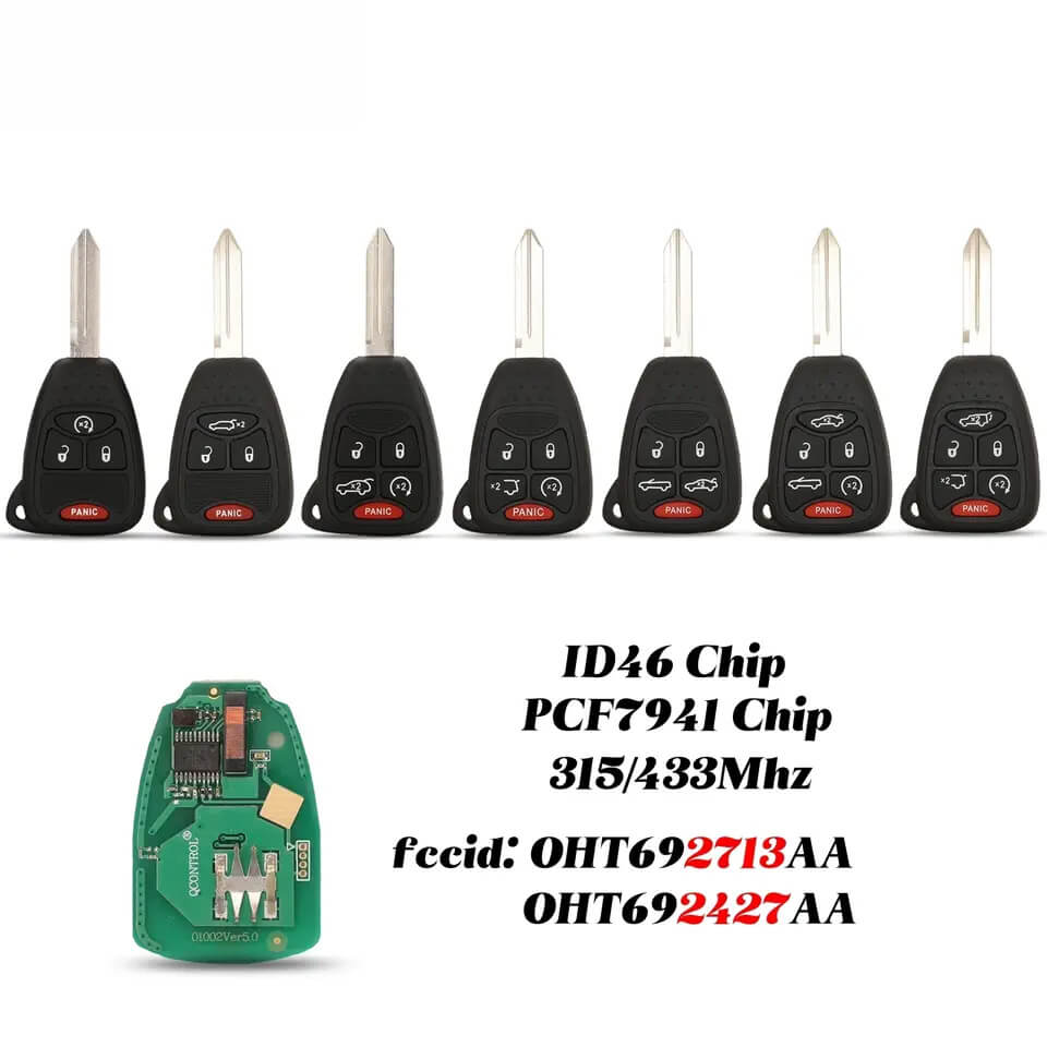 Car Remote Key OHT692427AA 315/433MHz For Jeep Chrysler Dodge