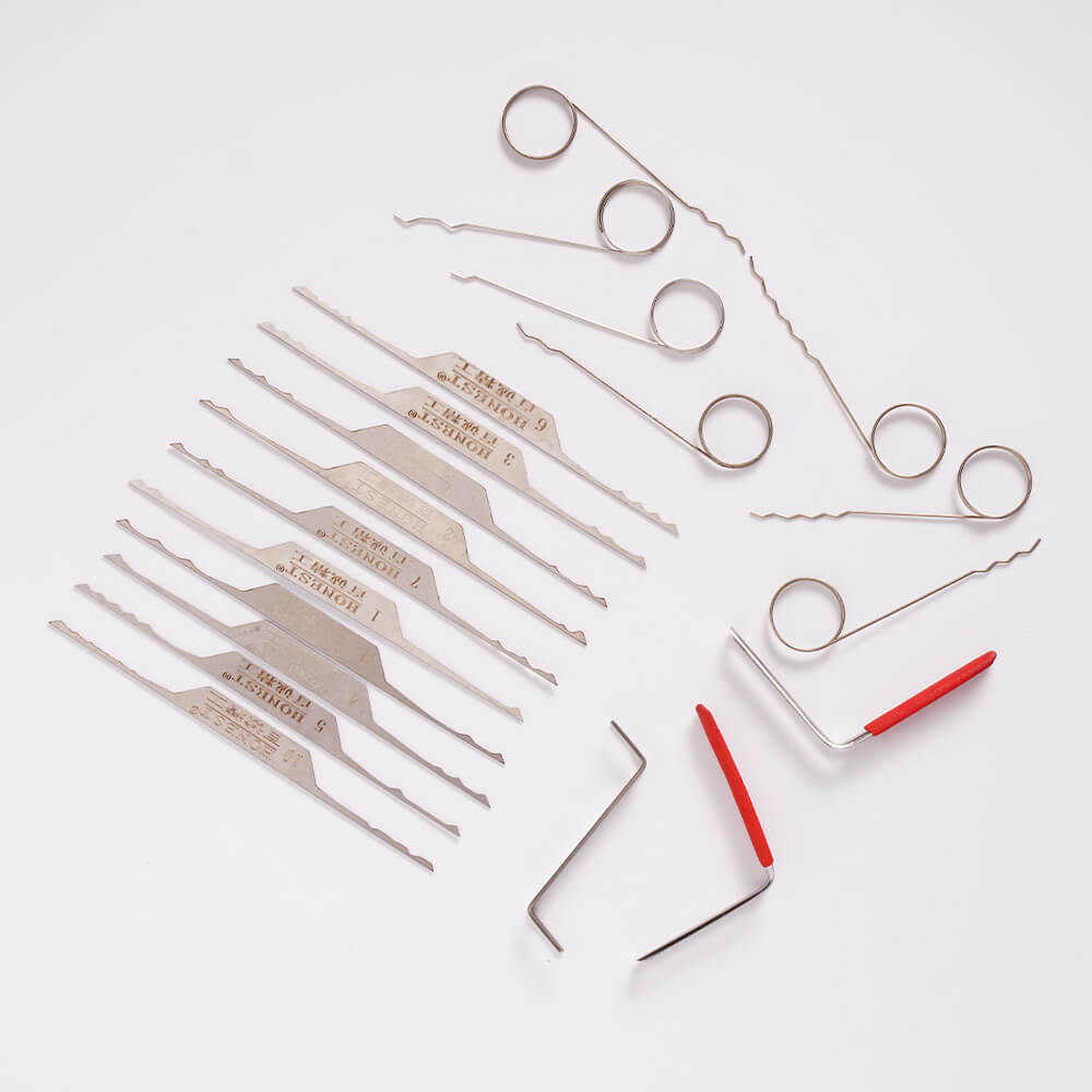 Stainless Steel Double Head Wavy Brush Hook Set 10Pcs Wavy Hook 10+8 Kit Locksmith Tools