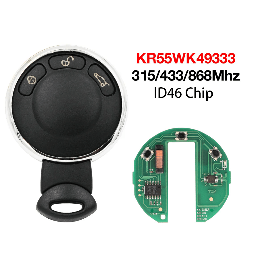 3 Buttons No Logo Remote Car Key Fob 315/433/868MHz FCC KR55WK49333 For BMW Mini