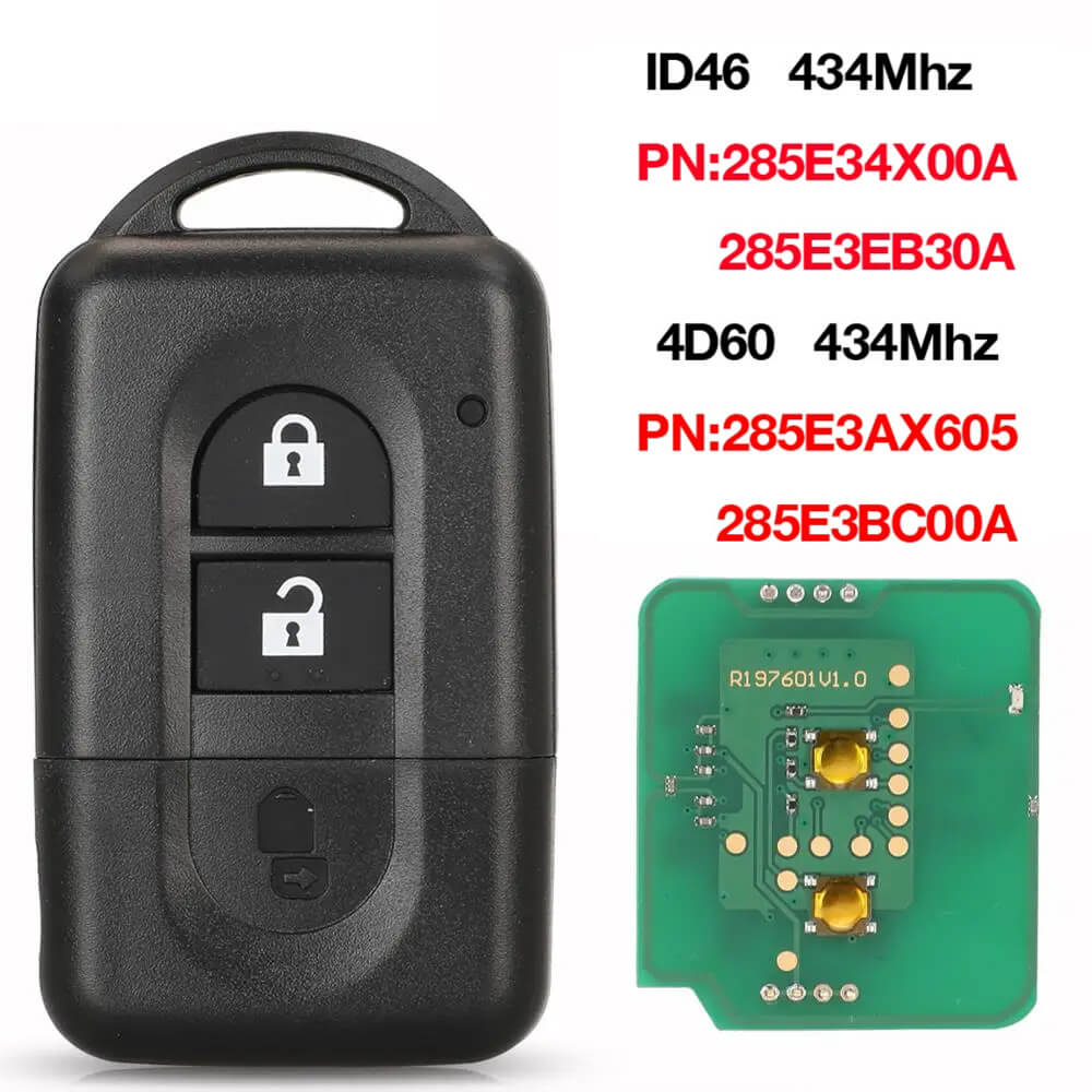 Smart Remote Key 285E34X00A/285E3EB30A 434MHz For Nissan