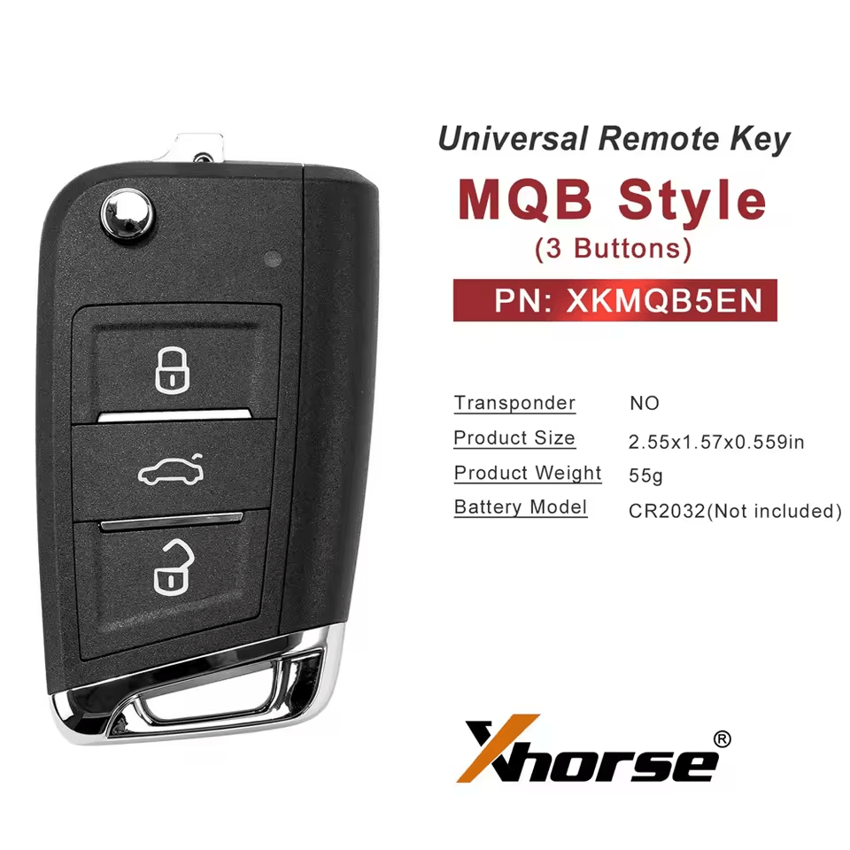 Xhorse XKMQB5EN VVDI 2nd Generation Wire Remote Key MQB Type 3 Buttons