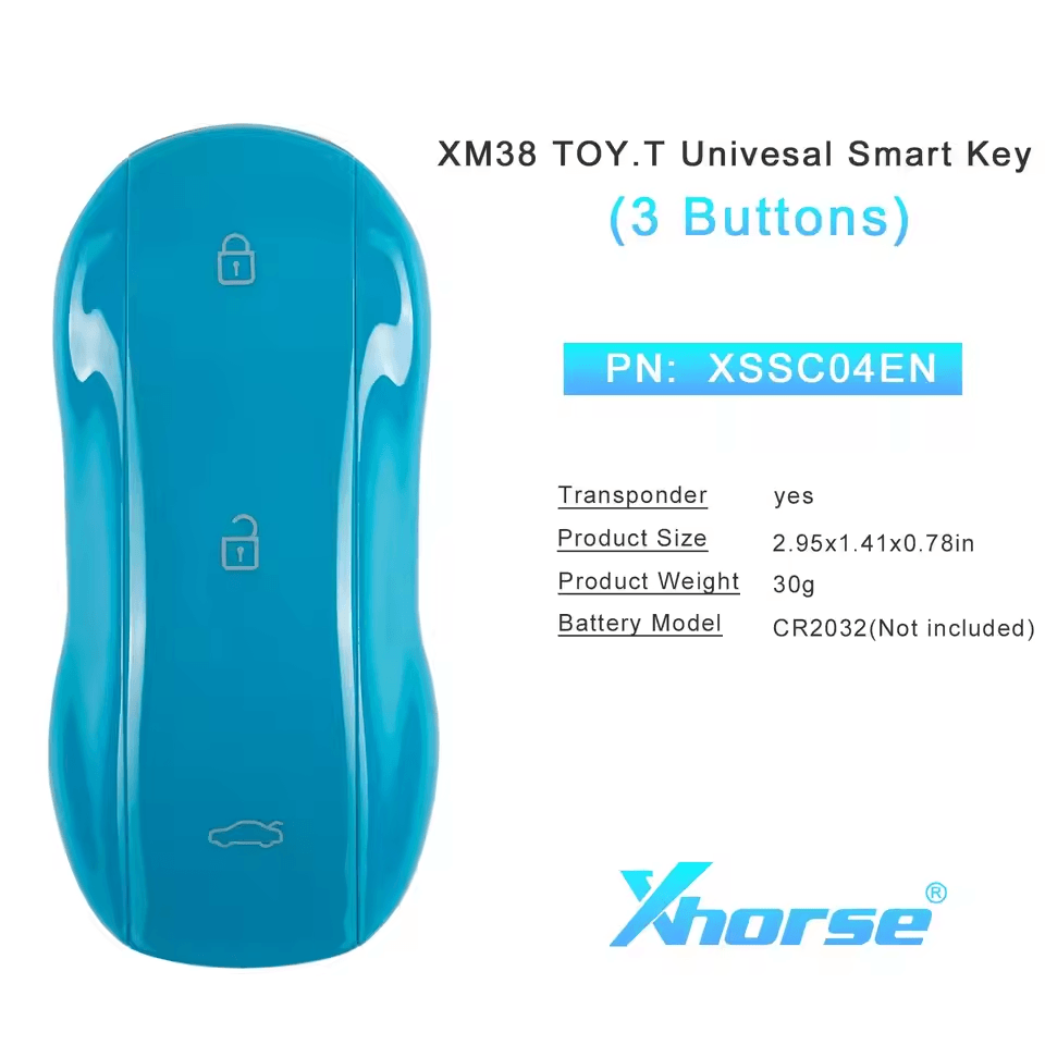 Xhorse XSSC04EN XM38 TOY.T Universal Smart Key Supercar Style Miami Blue Color 3 Buttons