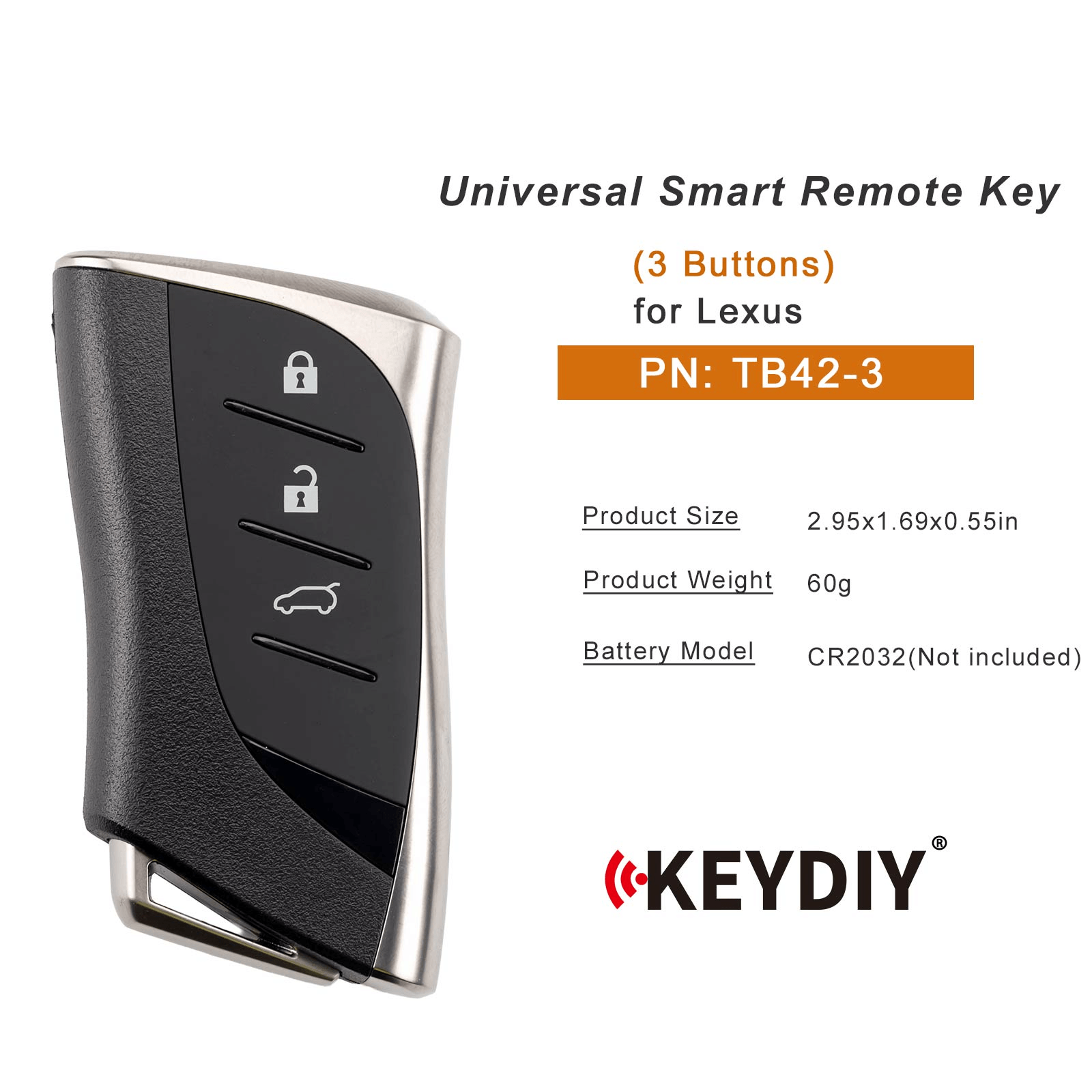 KEYDIY KD TB42-3 Smart Remote Key for Lexus Type 3 Buttons