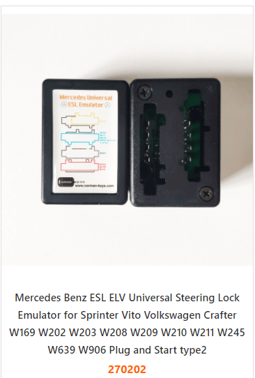 Mercedes Benz ESL ELV Universal Steering Lock Emulator for Sprinter Vito Volkswagen Crafter W169 W202 W203 W208 W209 W210 W211 W245 W639 W906 Plug and Start type2