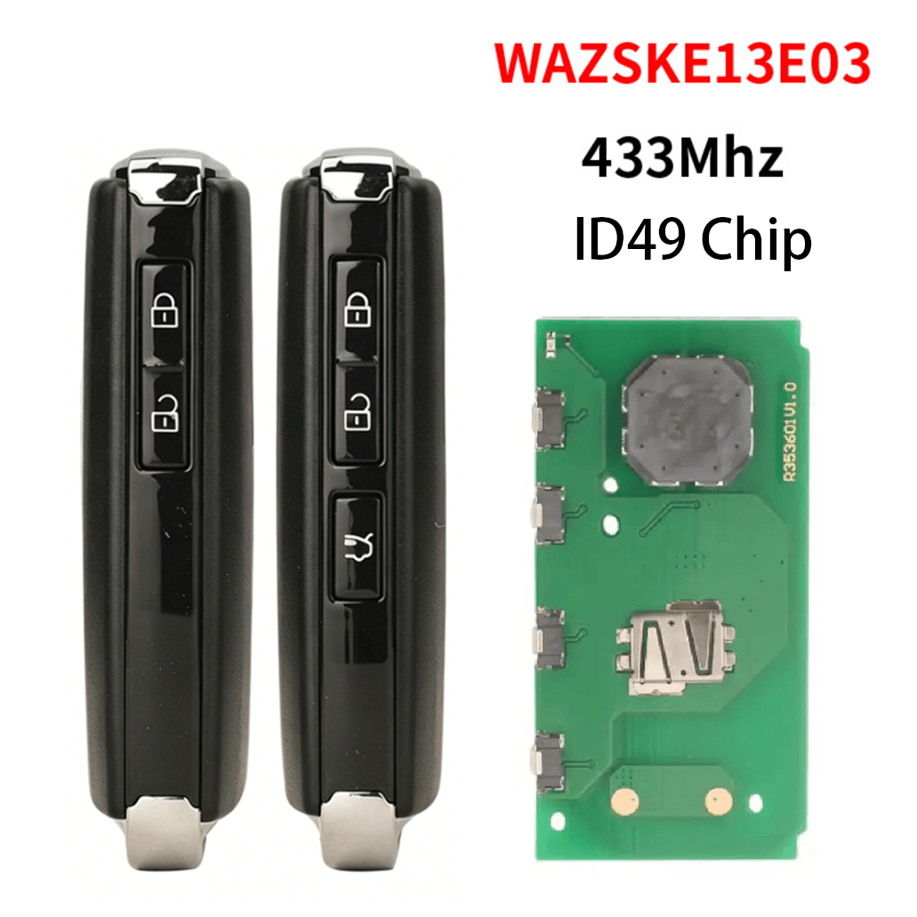 New Smart Card Remote Car Key 433MHz ID49 Chip WAZSKE13E03 For Mazda