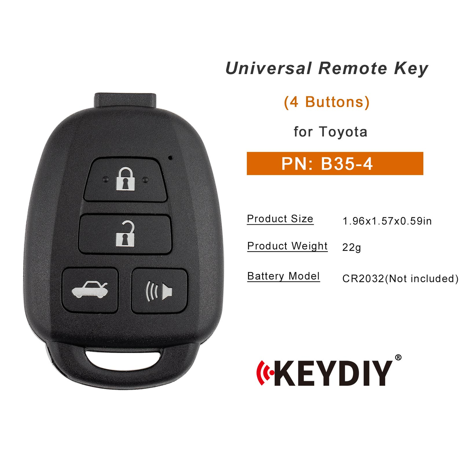KEYDIY KD B35-4 Remote Key B Series for Toyota Type 4 Buttons
