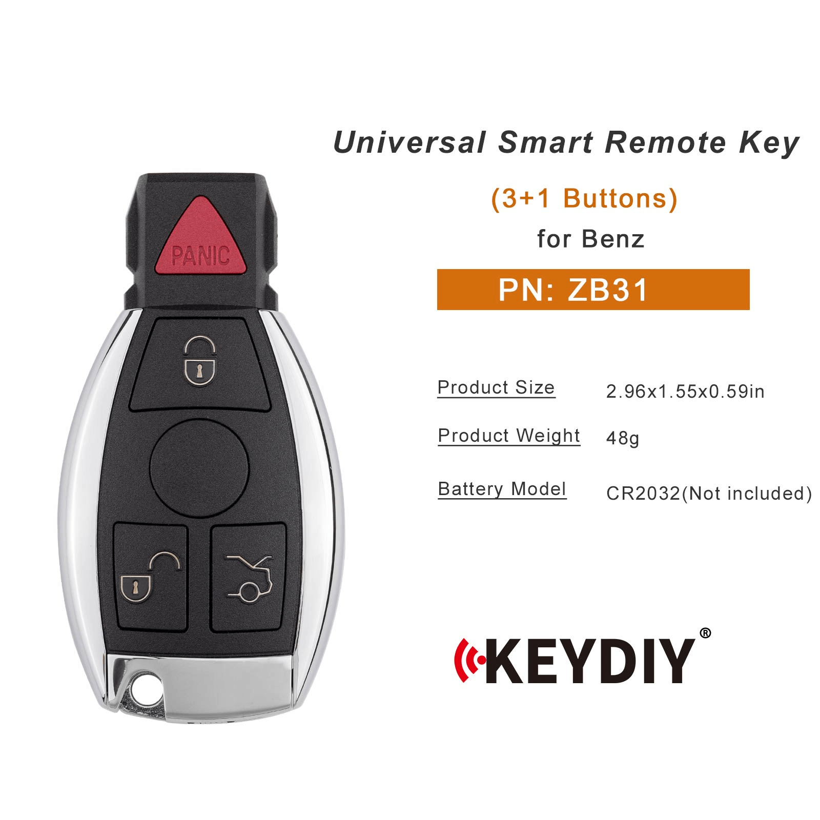 KEYDIY KD ZB31 Smart Remote Key for Benz Type 3+1 Buttons