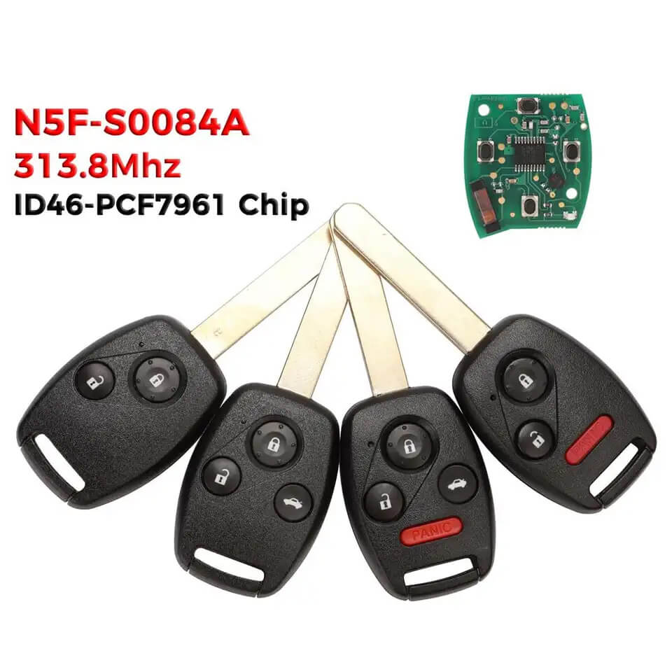 2/3/4 Button Remote Key ID46 Chip 313.8MHz N5F-S0084A For Honda Civic