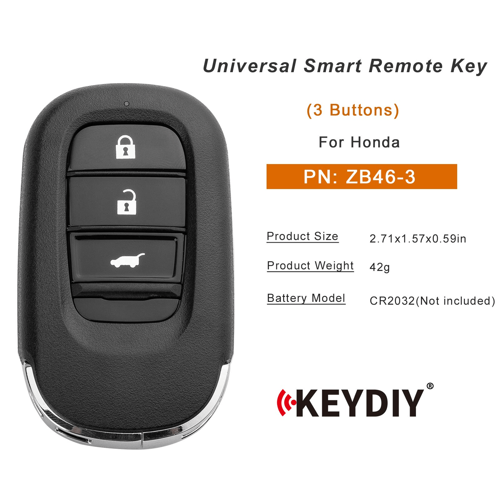 KEYDIY KD ZB46-3 Universal Smart key ZB Series Remote for KD-X2 KD-MAX