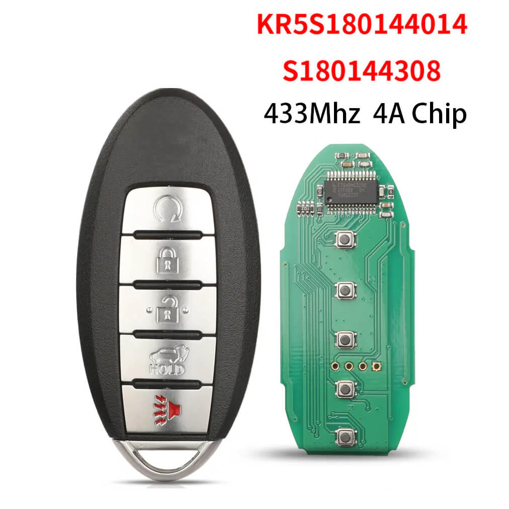 5 Button Smart Remote Key 4A Chip 433MHz S180144308 For Nissan