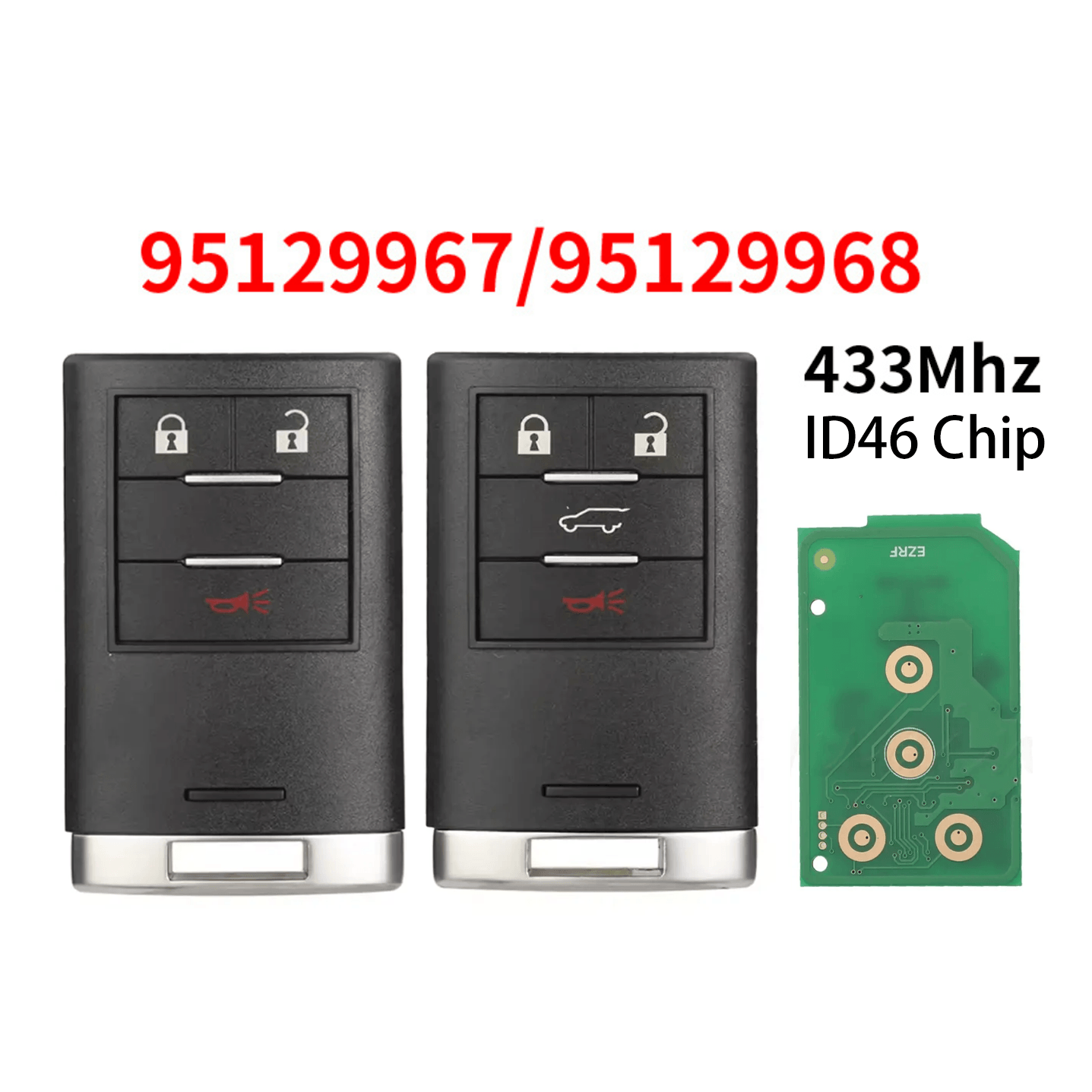 3/4 Button Remote Car Key 433MHz ID46 Chip For Chevrolet Holden Captiva