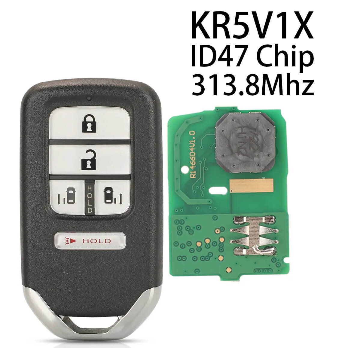 5 Button Full Smart Remote Key ID47 Chip 313.8MHz KR5V1X For Honda