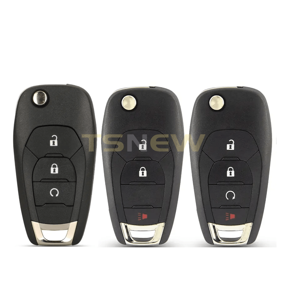 3/4 Button Flip Key Shell With Round Groove On Back Replacement Case For Chevrolet