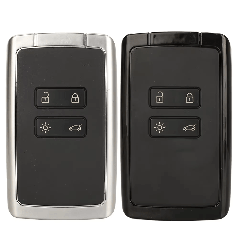4 Button Smart Car Remote Key 434MHz 4A Chip Flat Back Silver Black For Renault