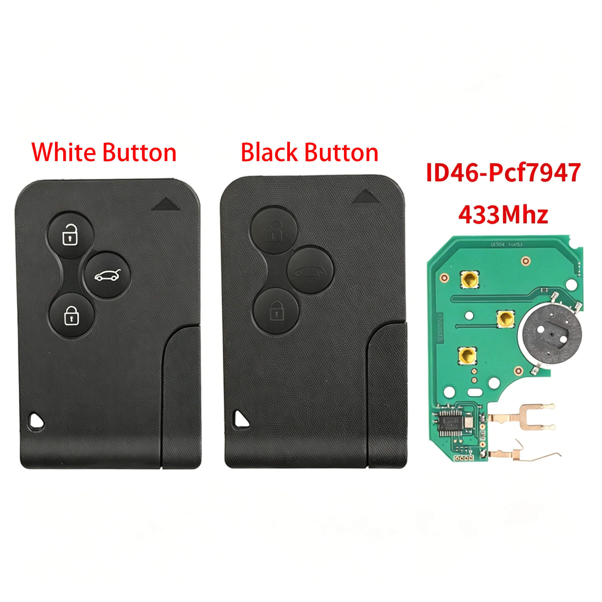 3 Button Car Remote Key 433MHz ID46 PCF7947 Chip For Renault Megane