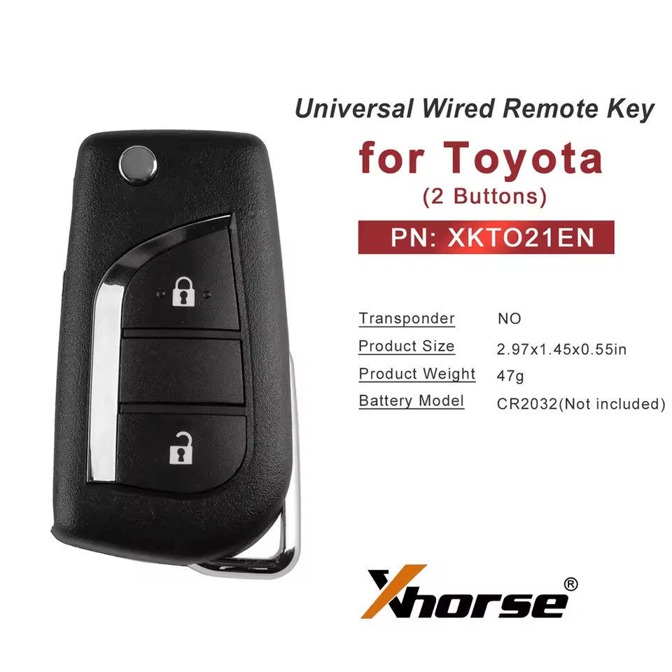 Xhorse XKTO21EN Universal Remote Key for Toyota 2 Buttons for VVDI Key Tool and VVDI2