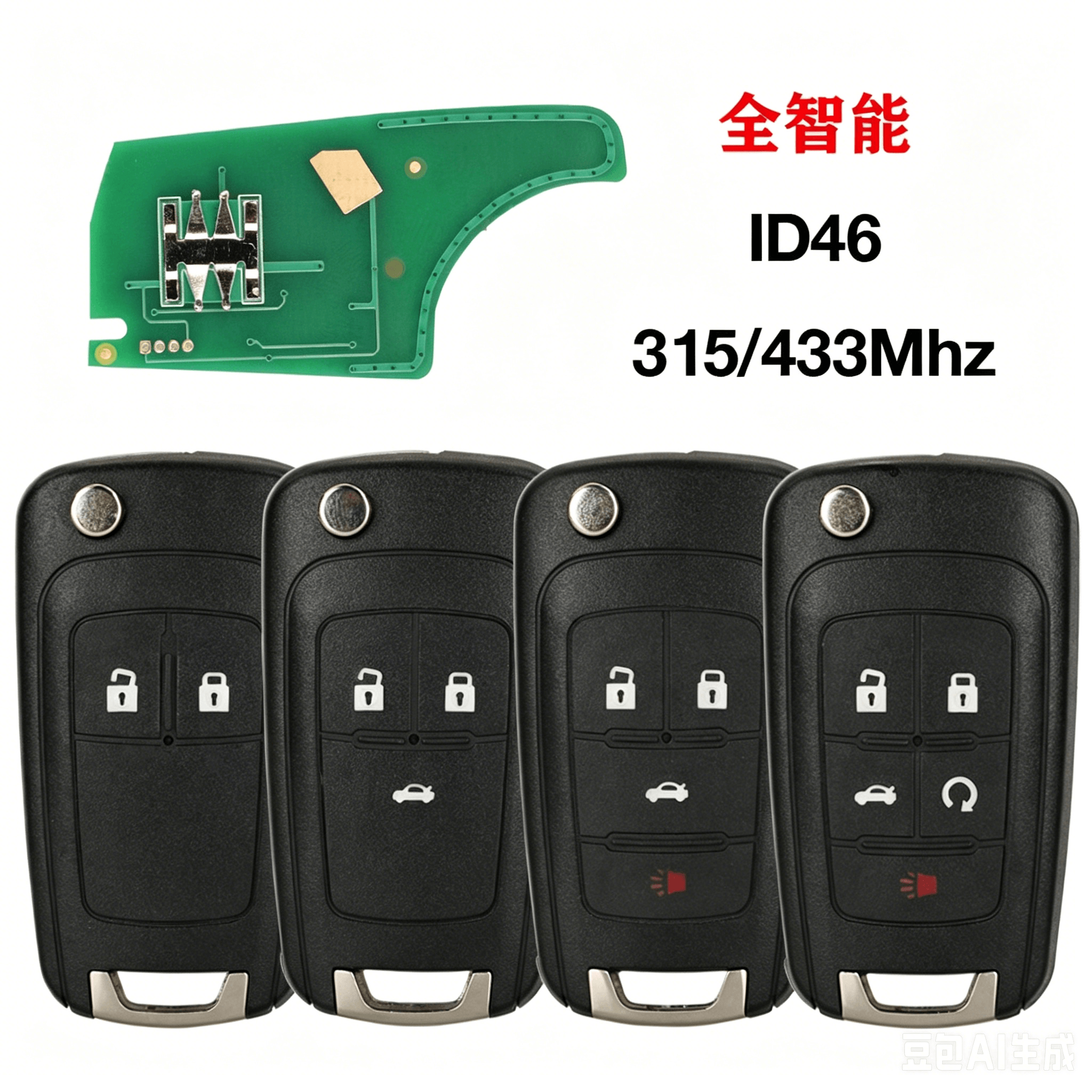 2/3/4/5 Button Smart Remote Key 315/433MHz ID46 Chip For Chevrolet Opel Buick