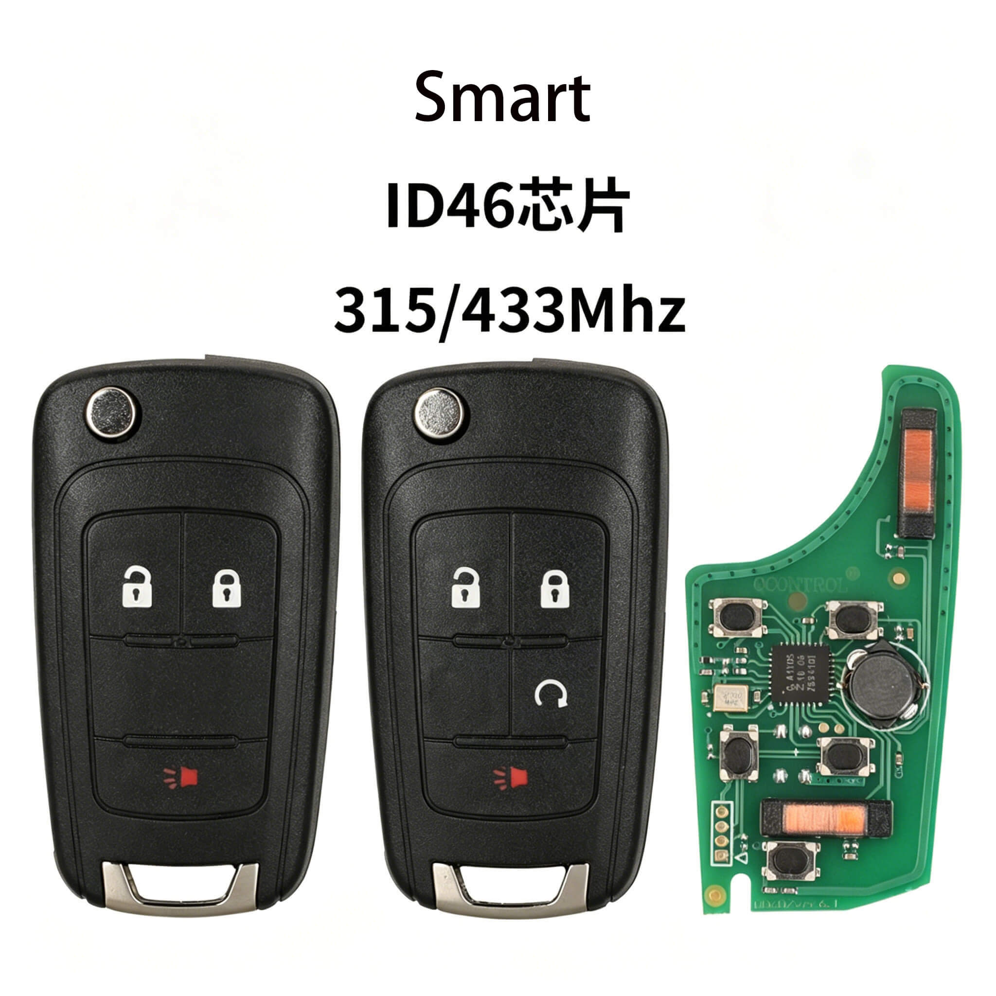 3/4 Buttons Smart Car Remote Car Key ID46 Chip 315/433MHz For Chevrolet Opel Buick -keyless Go