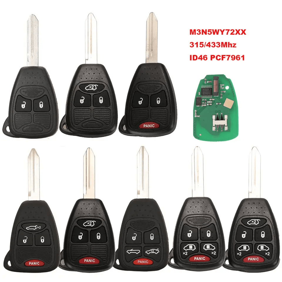 Remote Car Key 315/433MHz PCF7961 Chip M3N5WY72XX For Jeep Dodge