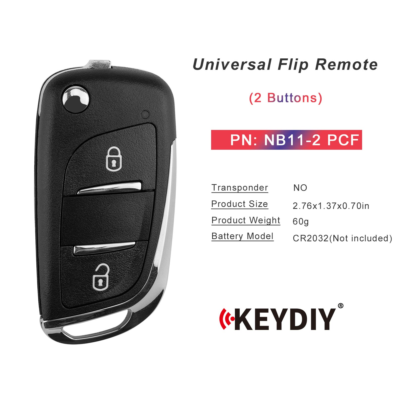 KEYDIY KD NB11-2 PCF Flip Remote Key for PSA Type 2 Buttons