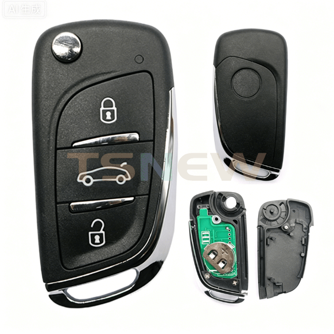 Modified Flip Car Alarm Remote Key With 293/300 Full Automatic Switch Program For Brazil Positron Vehicle Anti-theft System