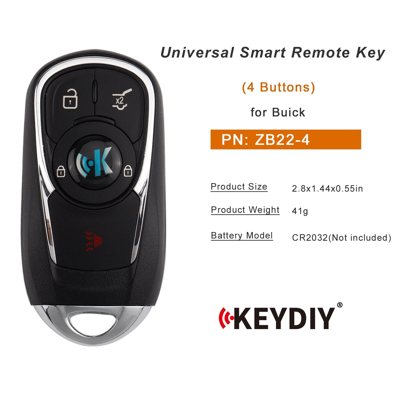KEYDIY KD ZB22-4 Smart Remote Key for Buick Type 4 Buttons