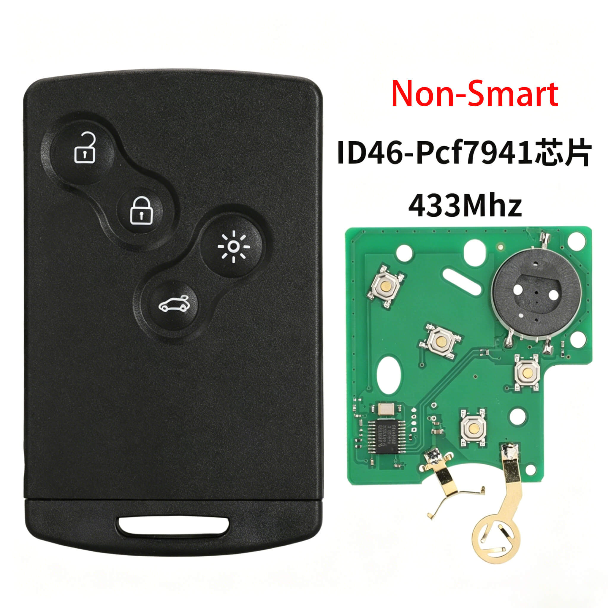 4 Button Non-Smart Car Remote Key 433MHz ID46 PCF7941 Chip For Renault Koleos