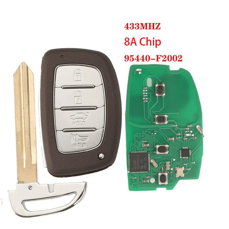 4 Buttons Smart Card Remote Car Key 433MHz 8A Transponder Chip OE 95440-F2002 For Hyundai Elantra