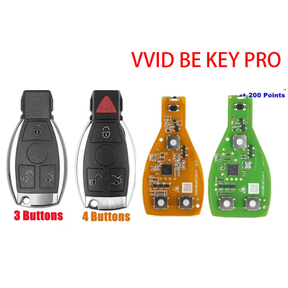 3/4 Buttons Xhorse VVDI BE Key Pro For Mercedes Benz V3.2 PCB Remote Key Chip Improved Version Smart