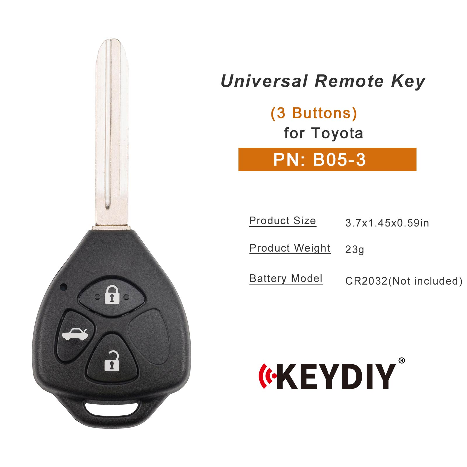 KEYDIY KD B05-3 Remote Key for Toyota Type 3 Buttons