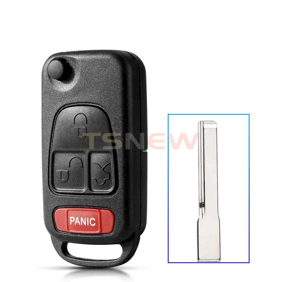 3+1 Buttons Flip Remote Key Replacement Shell For Original Mercedes-Benz Car Key Fob Housing