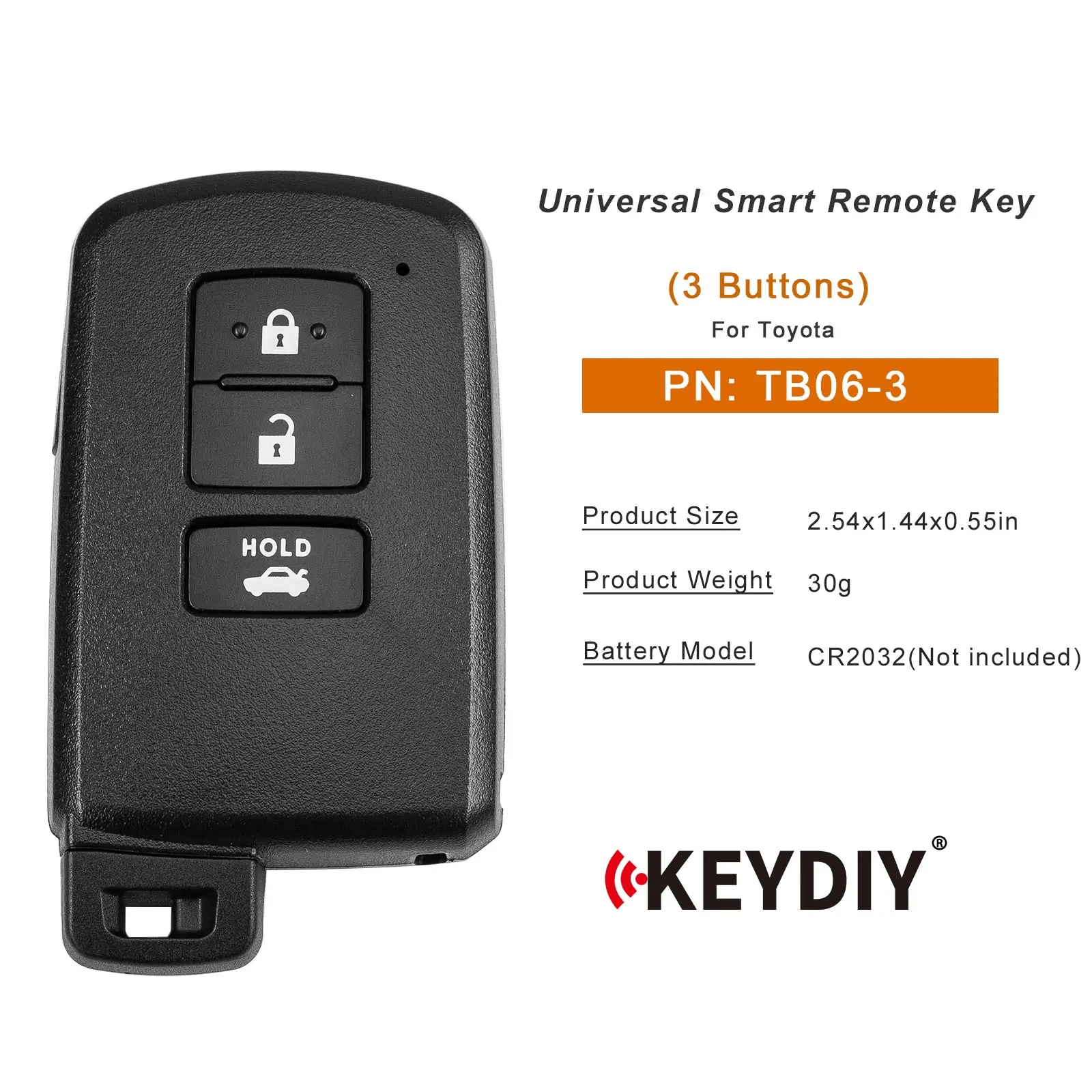 KEYDIY KD TB06-3 Universal Smart Remote Key 3 Buttons for Toyota Type