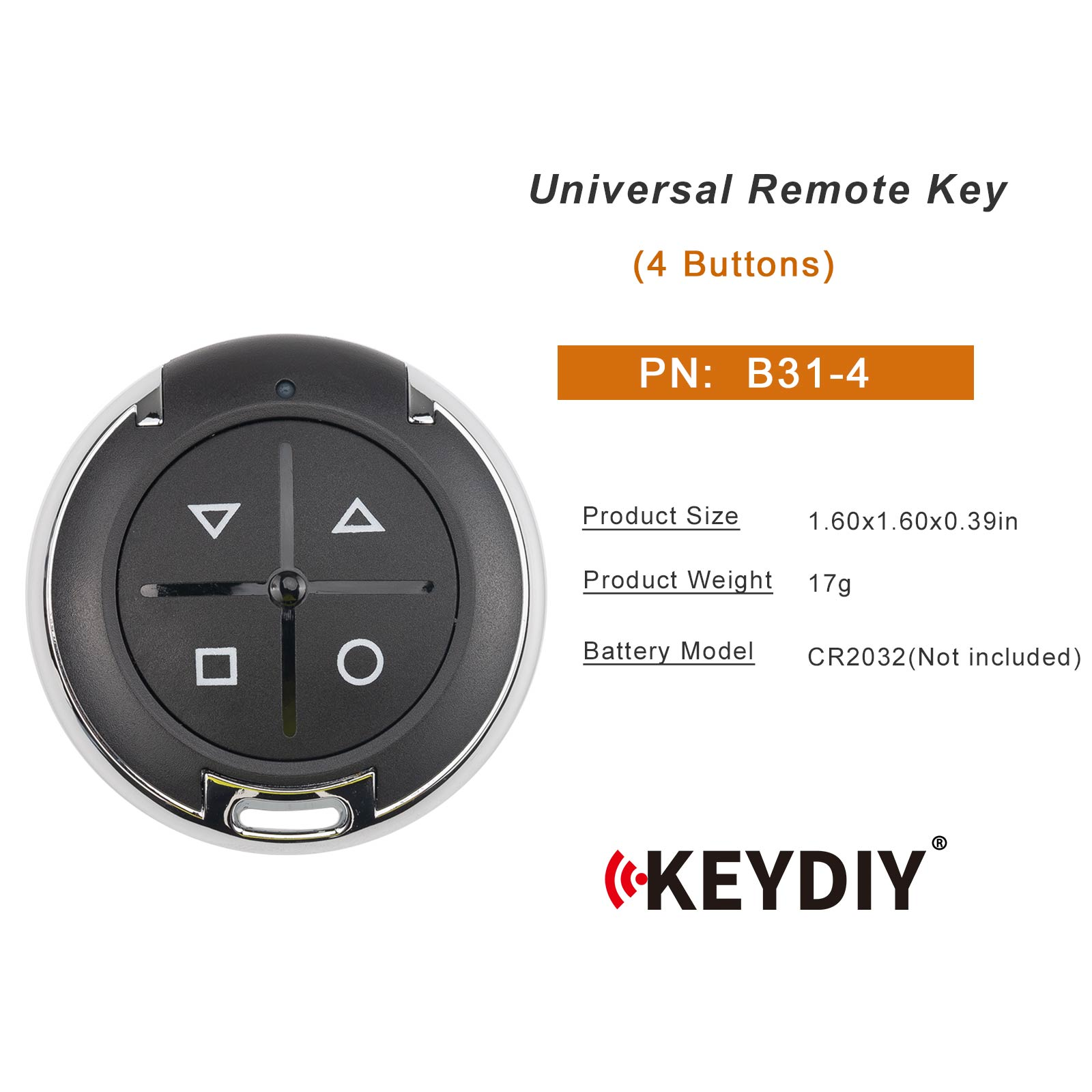 KEYDIY KD B31-4 Garage Remote Key Symbol Version 4 Buttons