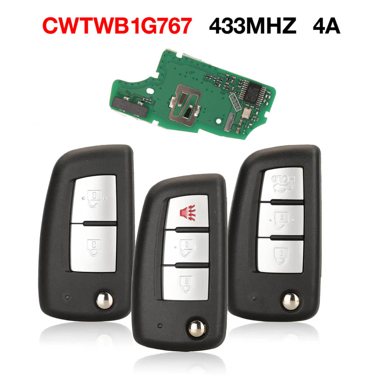 2/3 Button Remote Key CWTWB1G767 4A Chip 433MHz For Nissan X-Trail