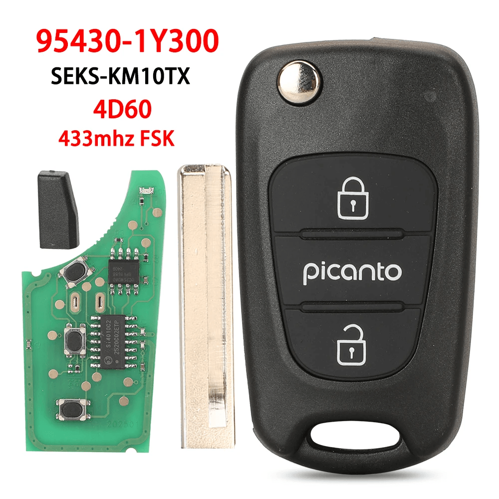 3 Button Remote Key 433MHz ID60 Chip 95430-1Y300 For Kia Picanto