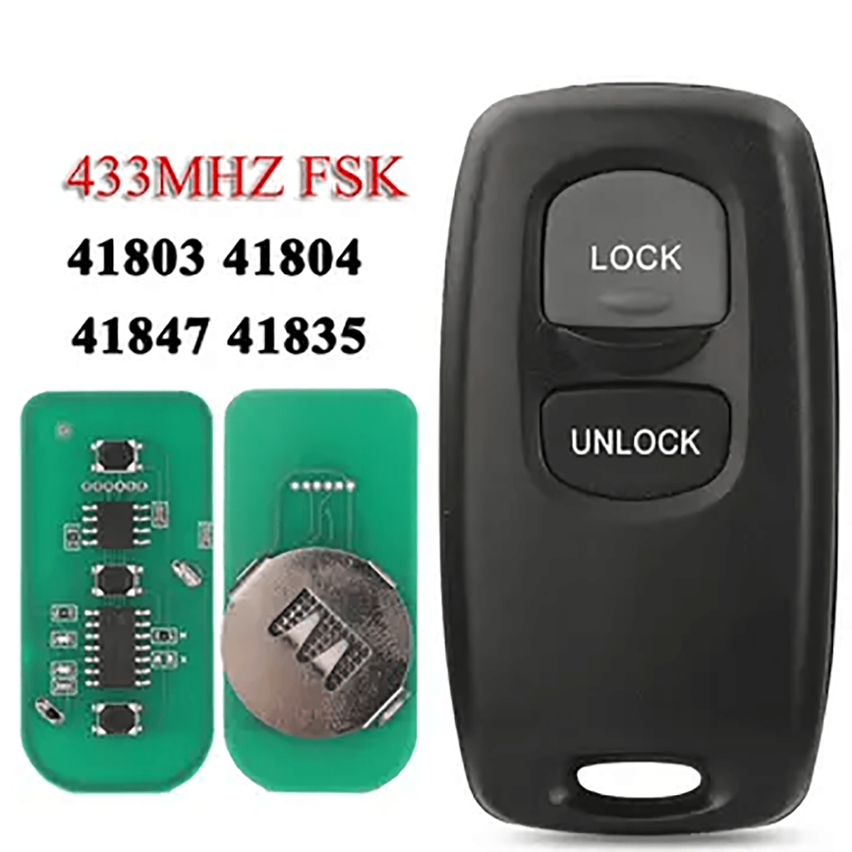 2 Button Separate Remote Car Key 433MHz FSK Signal 41803/41804 For Mazda