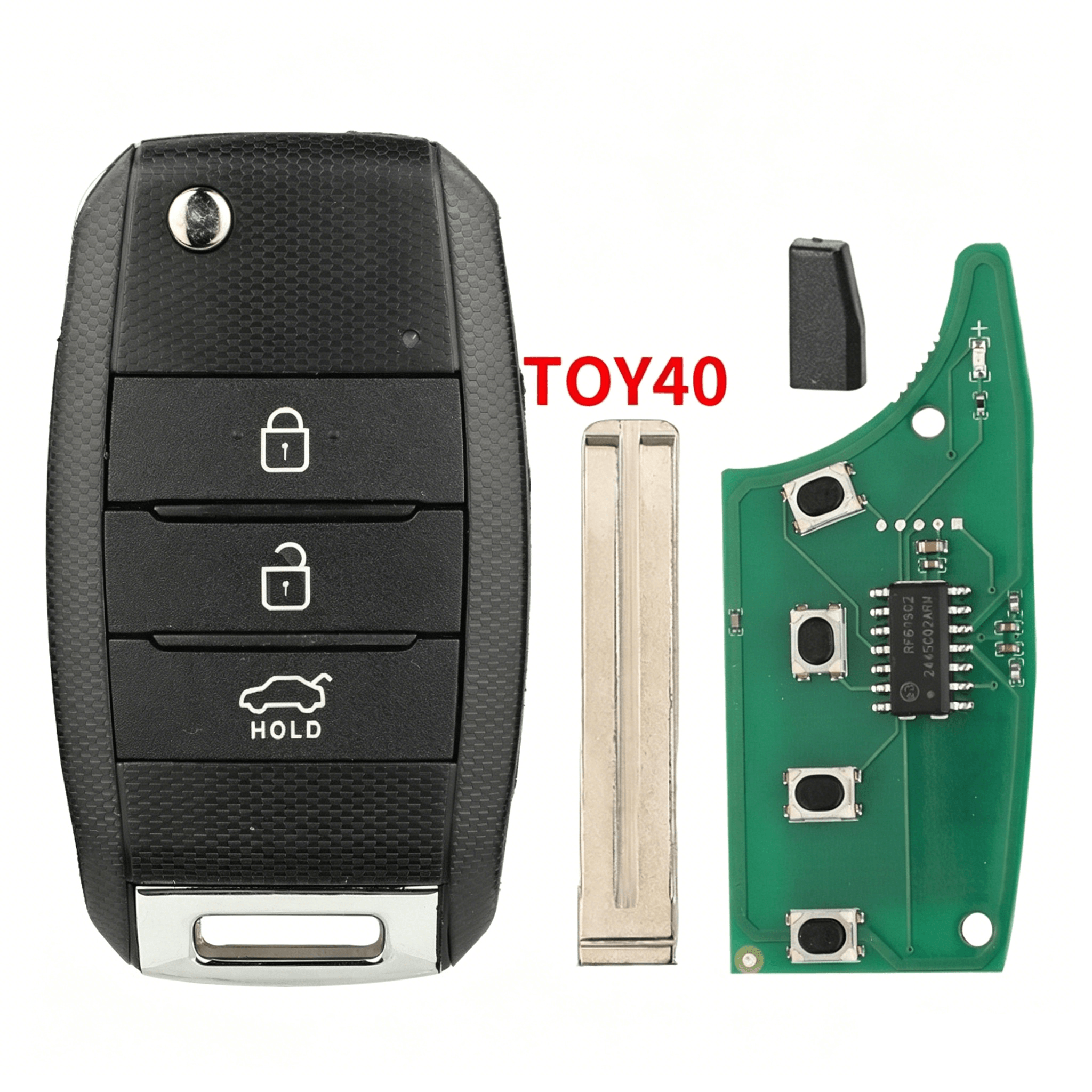 Flip Folding Car Remote Key Fob 433mhz Fsk With Id60 Chip & Key Blade For Kia K5