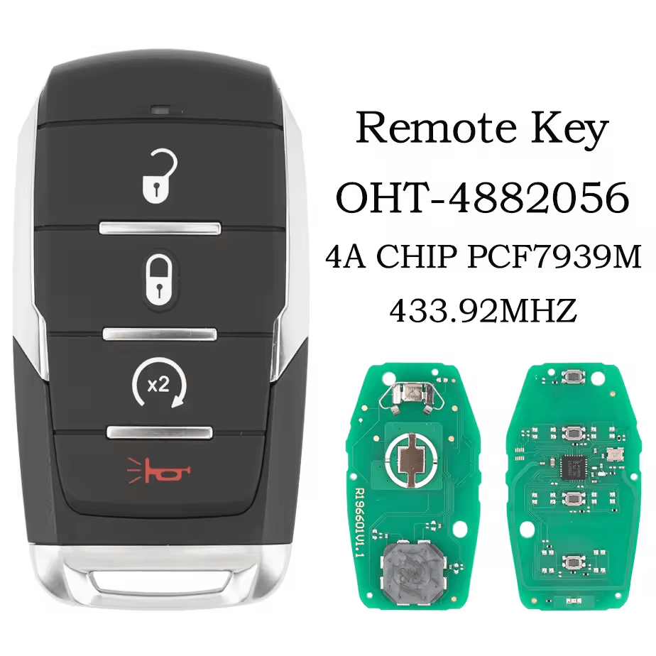 For Dodge&nbsp;OHT-4882056 4A PCF7939M Chip 433MHz Keyless Go Car Remote Key