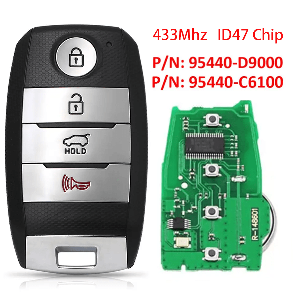 4 Buttons Smart Remote Car Key 433MHz ID47 Chip OE 95440-C6100 95440-D9000 For Hyundai